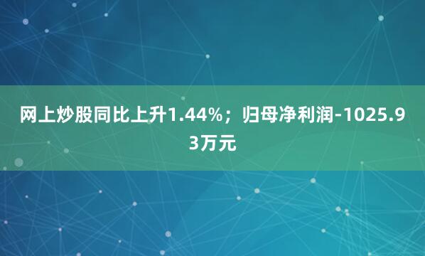 网上炒股同比上升1.44%；归母净利润-1025.93万元